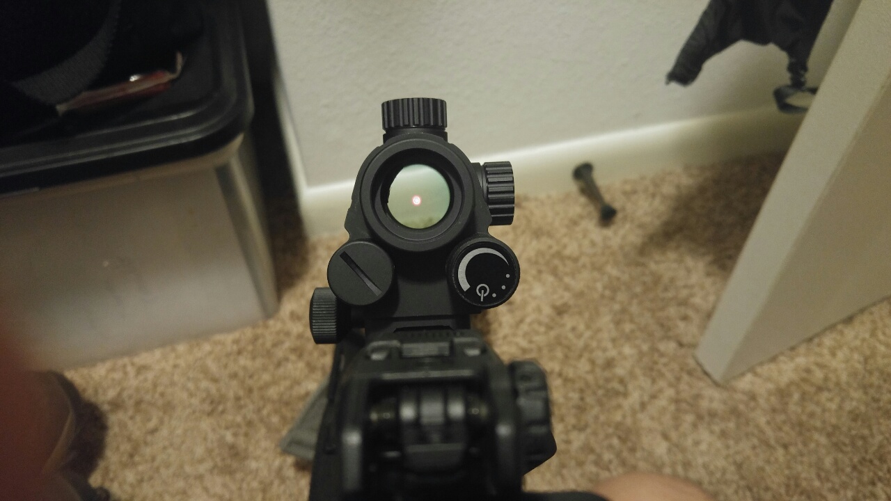Good red dot sight for ARs that have an A2 front sight post.