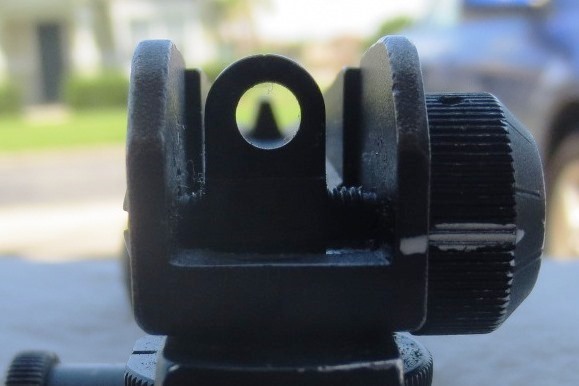 Removable carry handle and Glock rear sight prototype sight picture