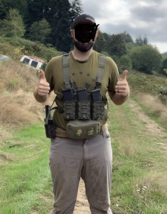 Face edited out for OPSEC reasons. Just kidding, my wife just doesn’t want me to show my face. Sorry. Anyways. Chest rig sits low on me.